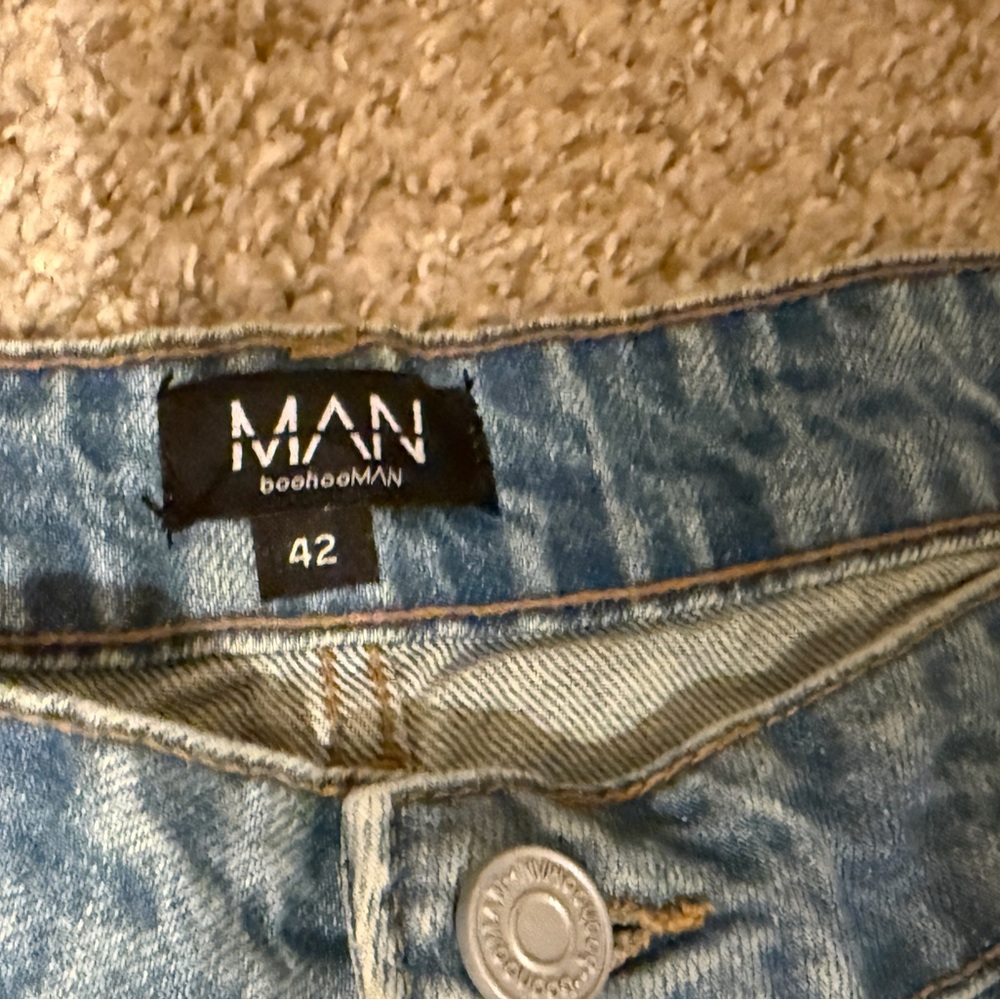 Blue Denim Plus Relaxed Ripped Rigid Jeans - Picture 2 of 2